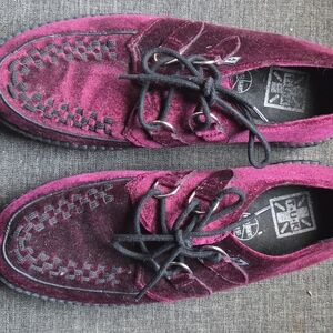 T.U.K Burgundy Velvet Men's Oxfords
